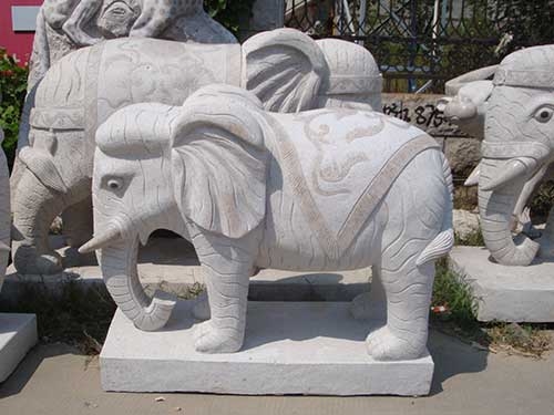 龍居雕塑-小象石雕
